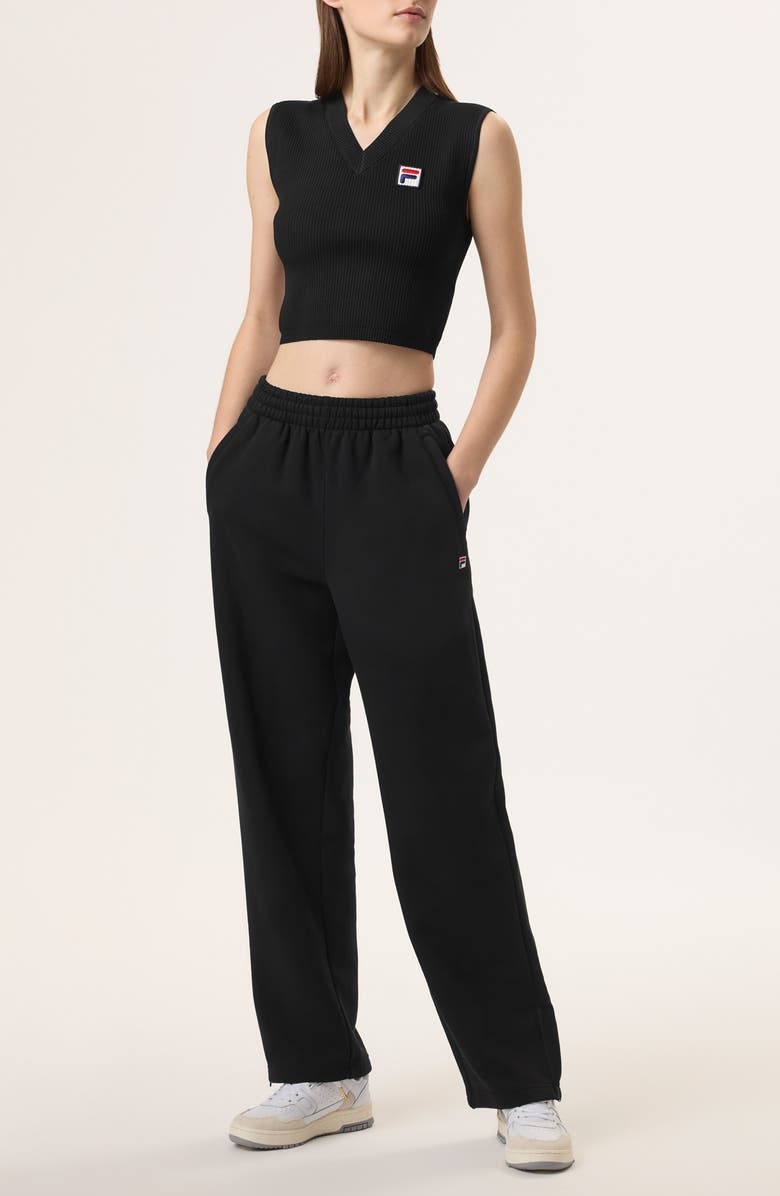 FILA x Hailey Knit Baby Tank, Alternate, color, Black