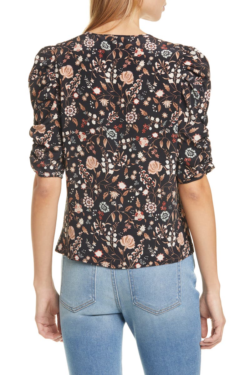 Jane “Fishnet Floral” Silk Top