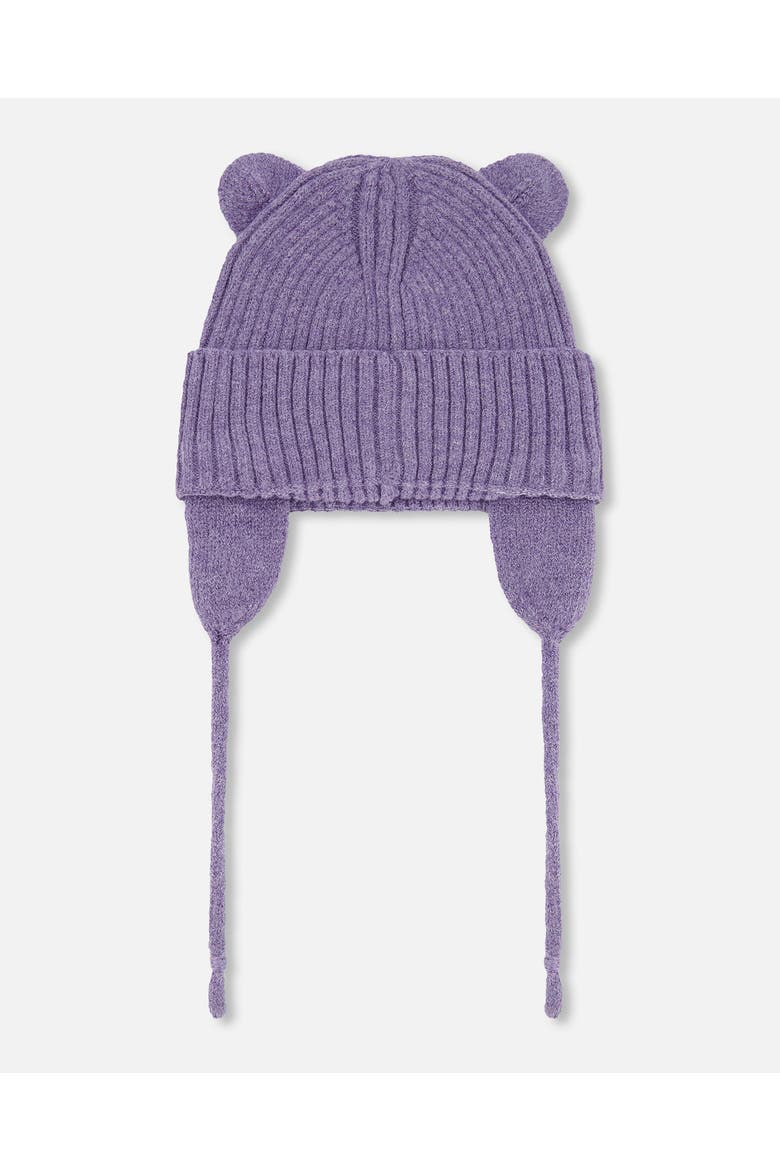 Girl Logo Patch Ribbed Knit Hat, Main, color, Lavender