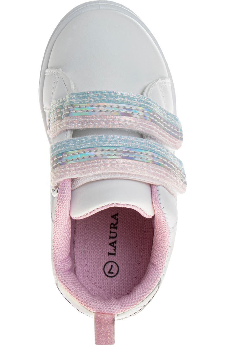 Laura Ashley Girls Hook and Loop Sneakers, Alternate, color, White