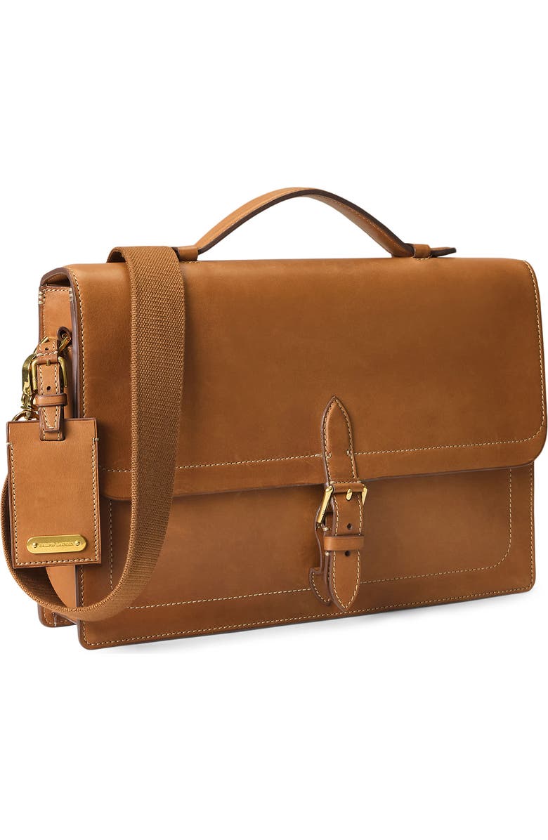 Ralph Lauren Purple Label Bedford Calfskin Leather Briefcase, Alternate, color,
