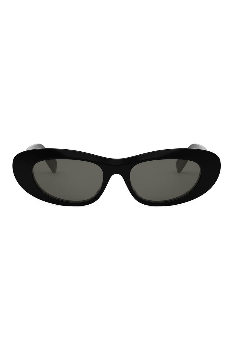 Bold 3 Dot Rectangular Sunglasses, Main, color, SHINY BLACK / SMOKE