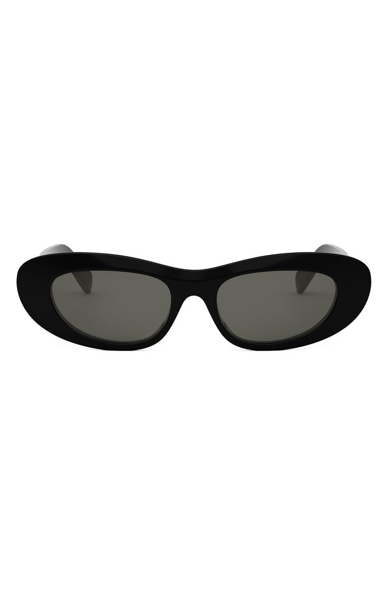 CELINE Bold 3 Dot Rectangular Sunglasses, Main, color, Shiny Black / Smoke