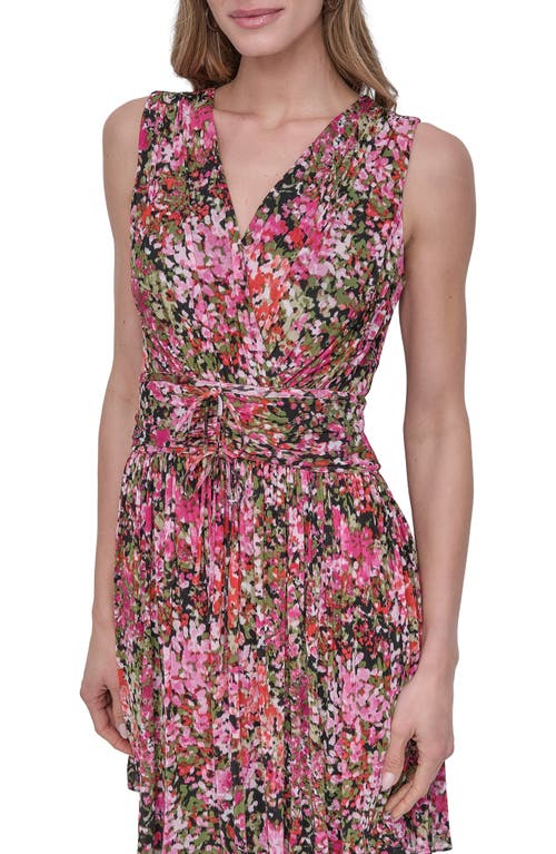 Dkny Floral Sleeveless Mesh Fit & Flare Dress