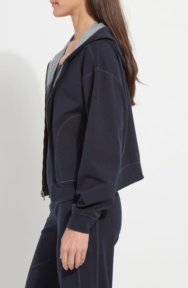 Lysse Jovie Reversible Zip Hoodie, Alternate, color, True Navy/ Grey Melange