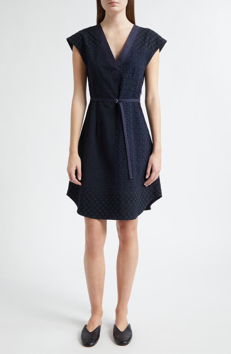 3.1 Phillip Lim Patchwork Broderie Anglaise Dress, Alternate, color, Midnight