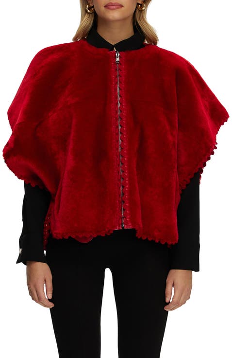 Reversible Collarless Genuine Shearling Jacket