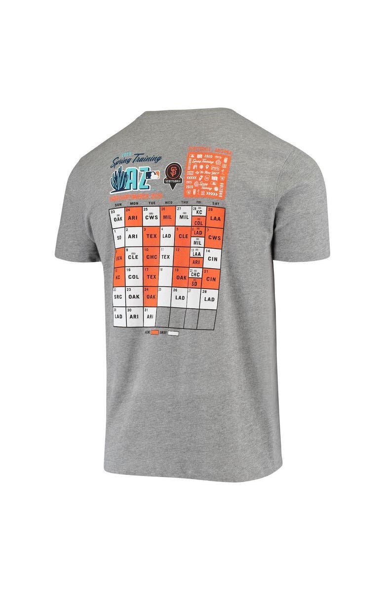New Era Men's New Era Heathered Gray San Francisco Giants Spring Training Schedule T-Shirt, Alternate, color,
