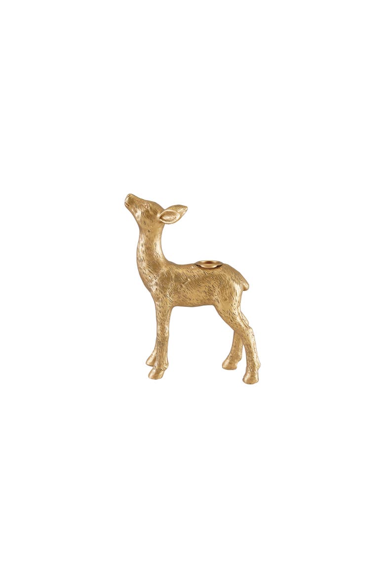 Deer Resin Taper Holder, Main, color, Gold