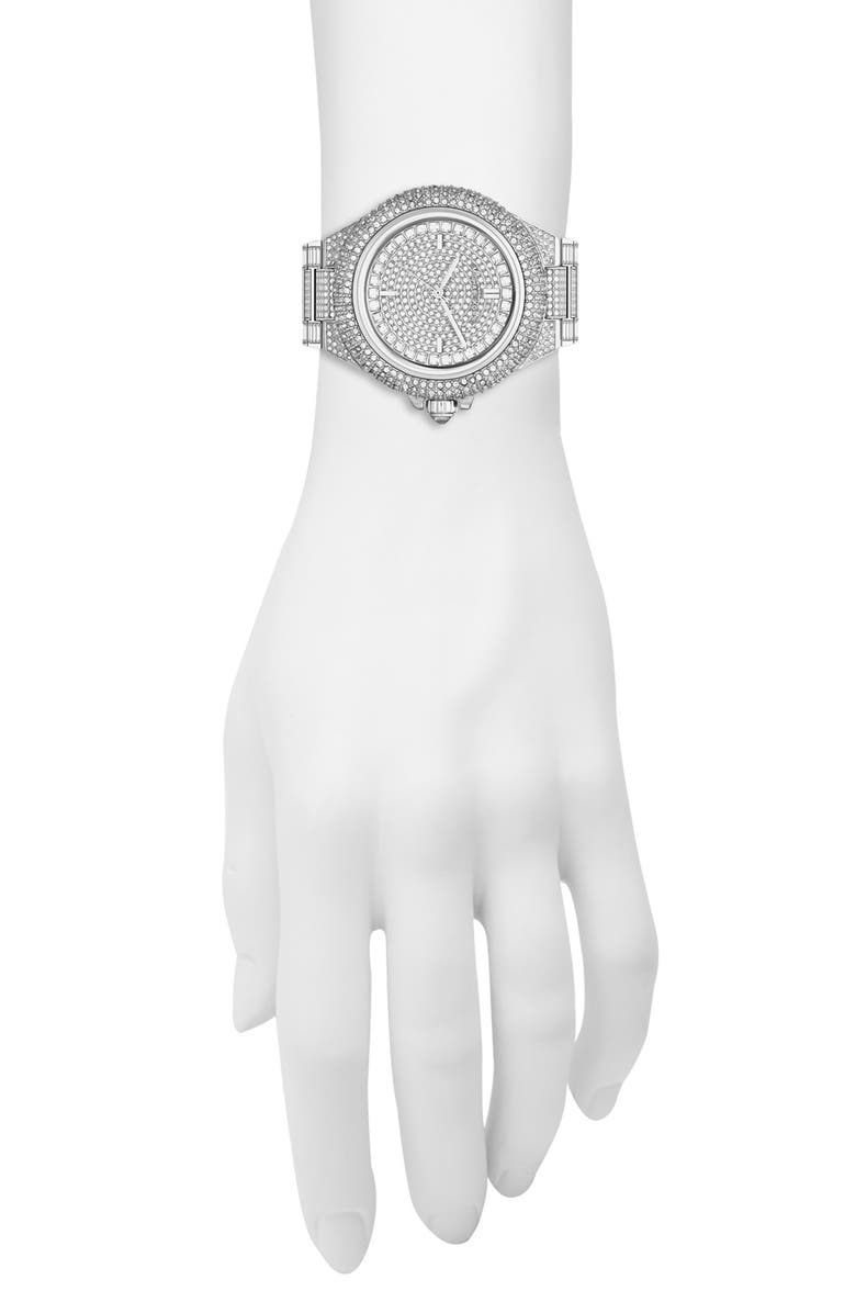 MICHAEL Michael Kors Michael Kors 'Camille' Crystal Encrusted Bracelet Watch, 44mm, Alternate, color,