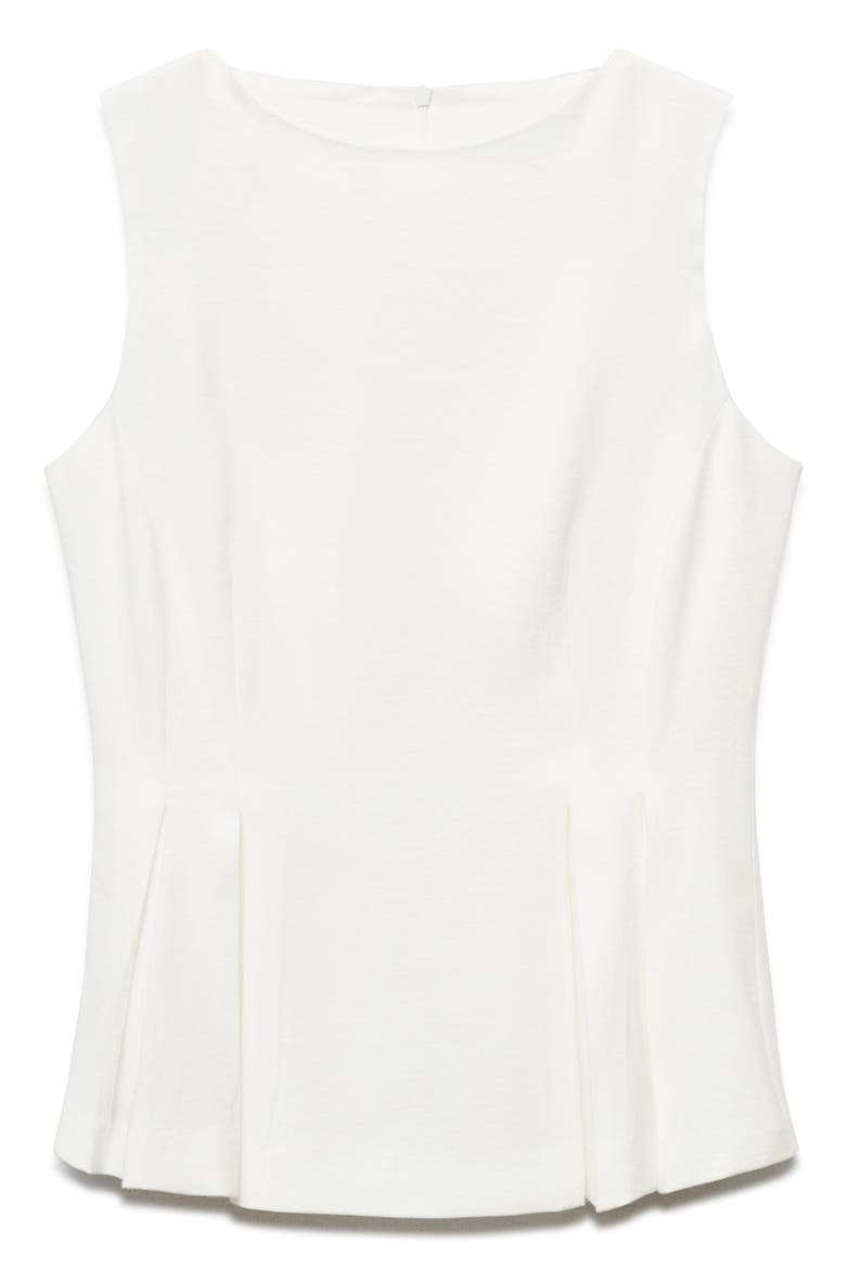 Sleeveless Peplum Top, Alternate, color, WHITE