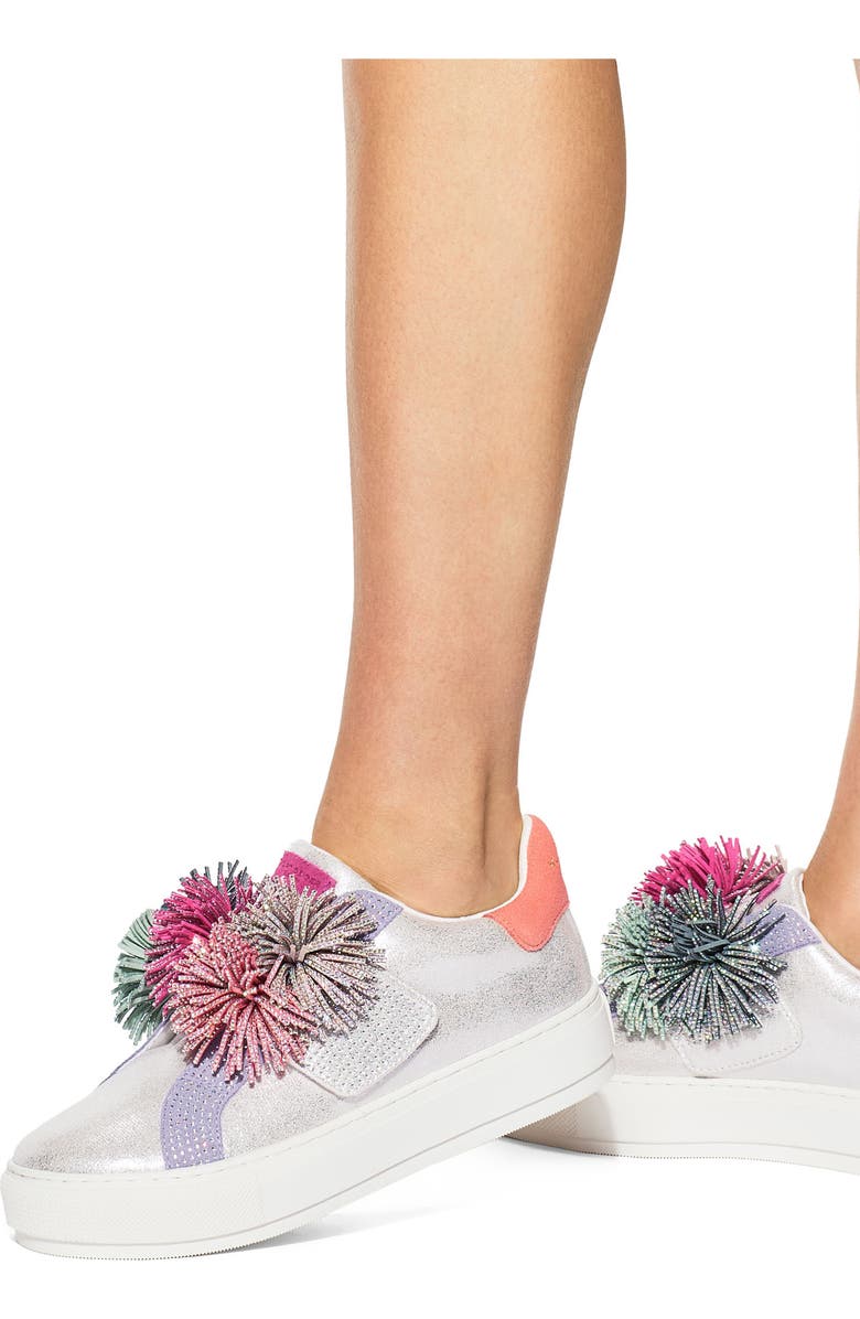 Kurt Geiger London Laney Pompom Sneaker, Alternate, color, Open Miscellaneous
