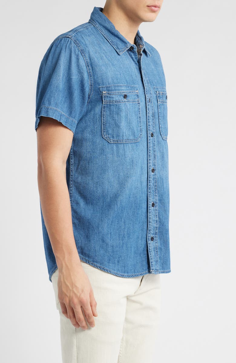 AG Aiden Classic Short Sleeve Denim Button-Down Shirt, Alternate, color, 