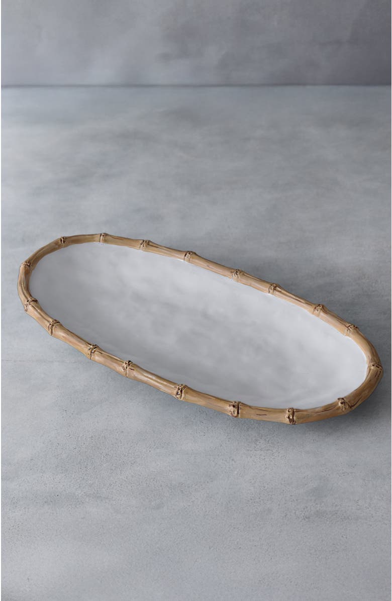 BEATRIZ BALL Collection Vida Cane Medium Oval Platter, Alternate, color, White