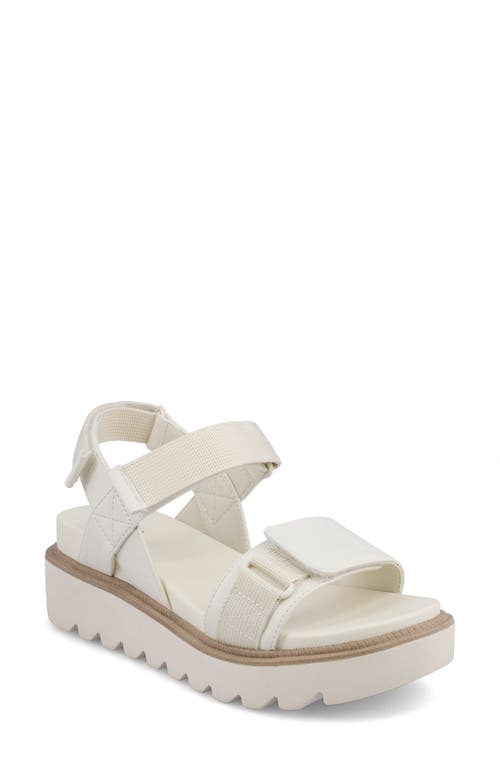 Mia Jovie Womens Faux Eather Platform Ankle Strap In Bone