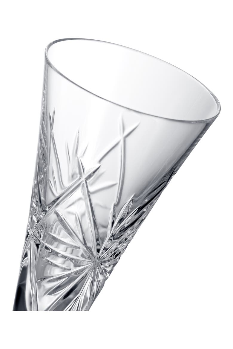 Winter Wonders Snowflake Set of 2 Lead Crystal Champagne Flutes, Alternate, color, NO COLOR