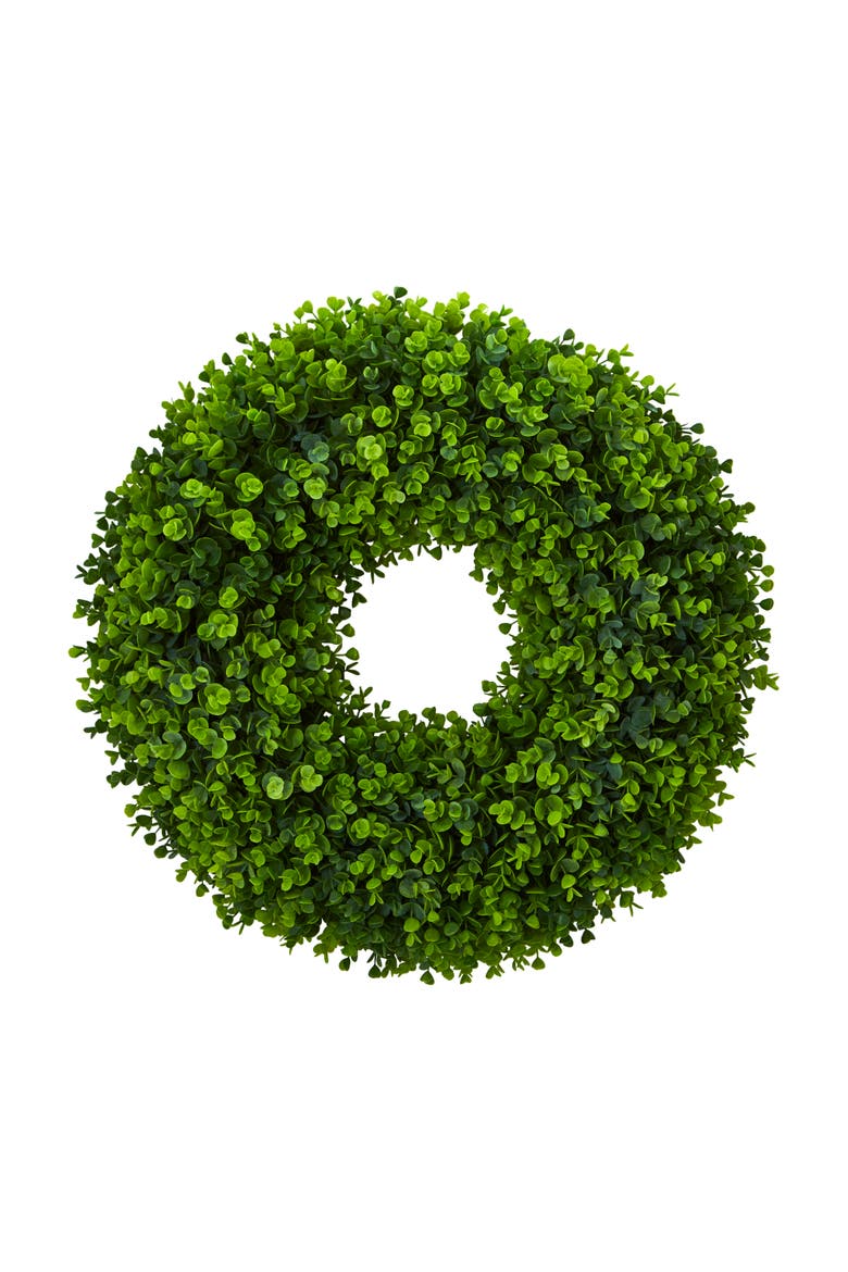 25-in Eucalyptus Artificial Wreath, Main, color, Green