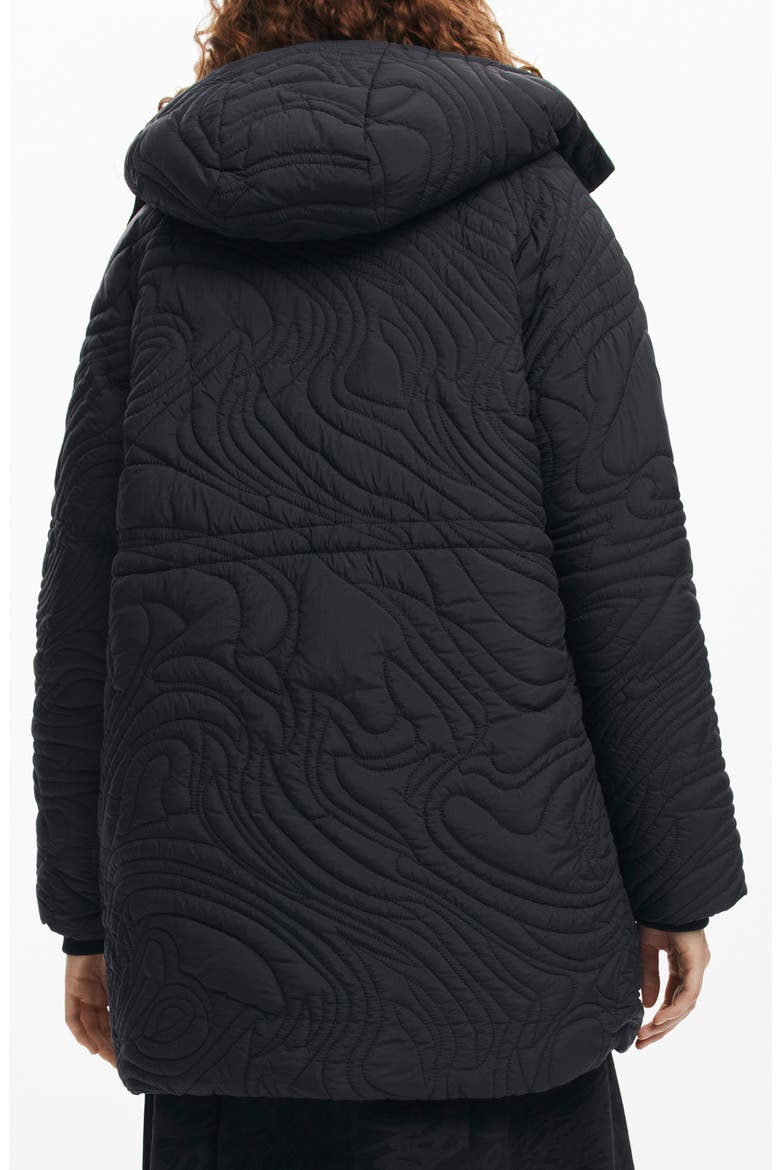 Aarhus Quilted Coat, Alternate, color, BLACK