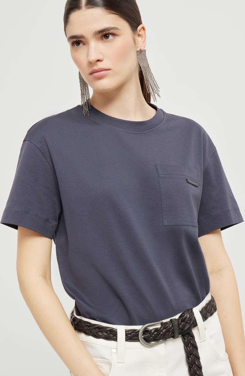 Brunello Cucinelli Cotton jersey T-shirt, Alternate, color, Night