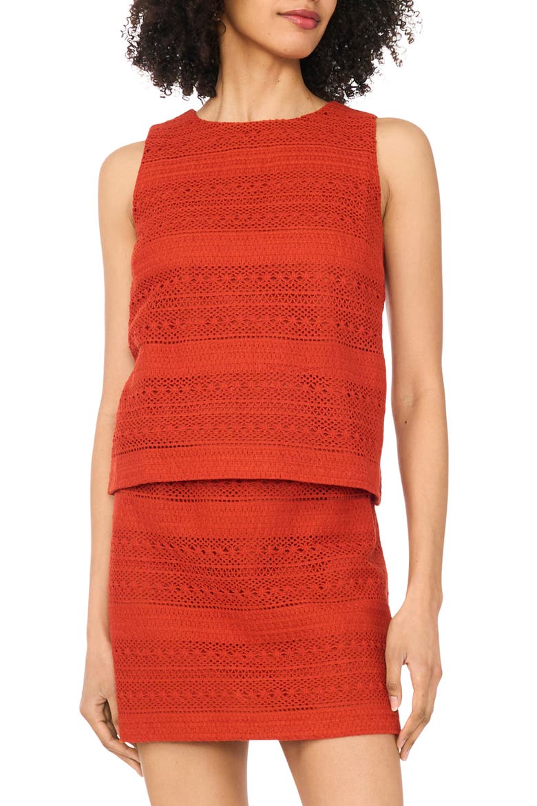Mesh Crewneck Tank, Main, color, ROOIBOS TEA