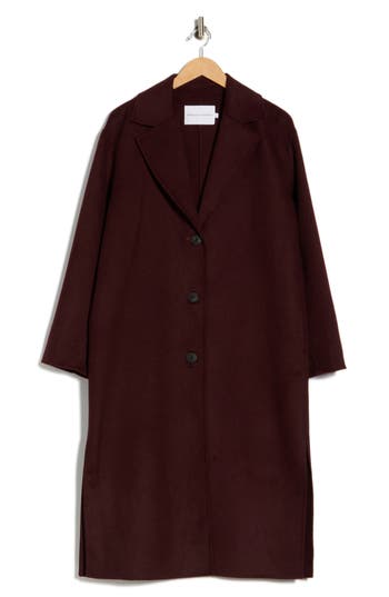 Rebecca Minkoff Double Faced Wool Refer Coat In Brown