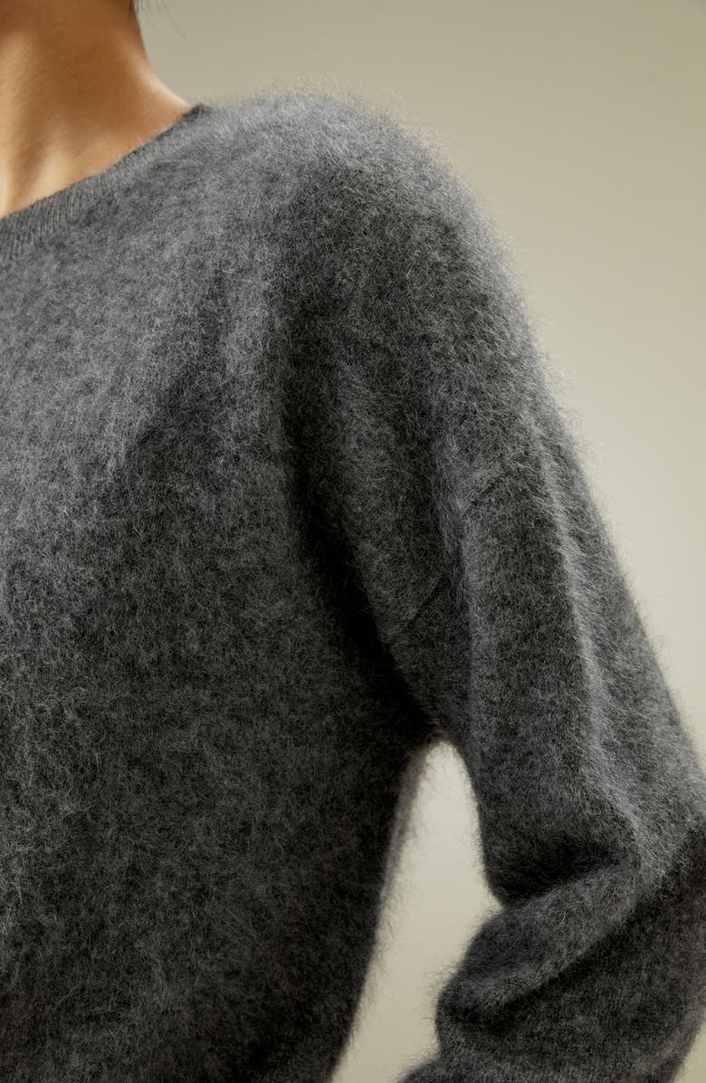 Lilysilk Women's Relaxed Drop-Shoulder Cashmere Sweater, Alternate, color, Dark Gray