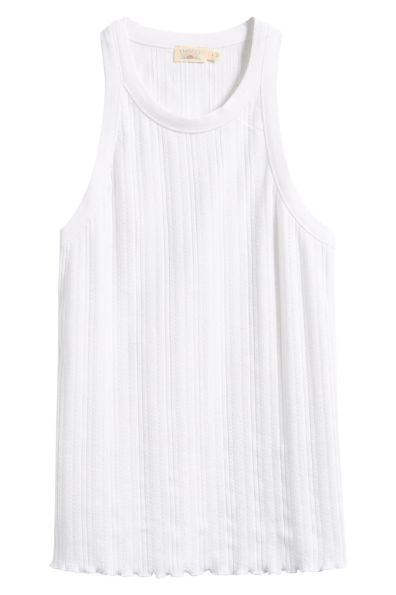 Paradise Pointelle Organic Cotton Tank, Alternate, color, WHITE
