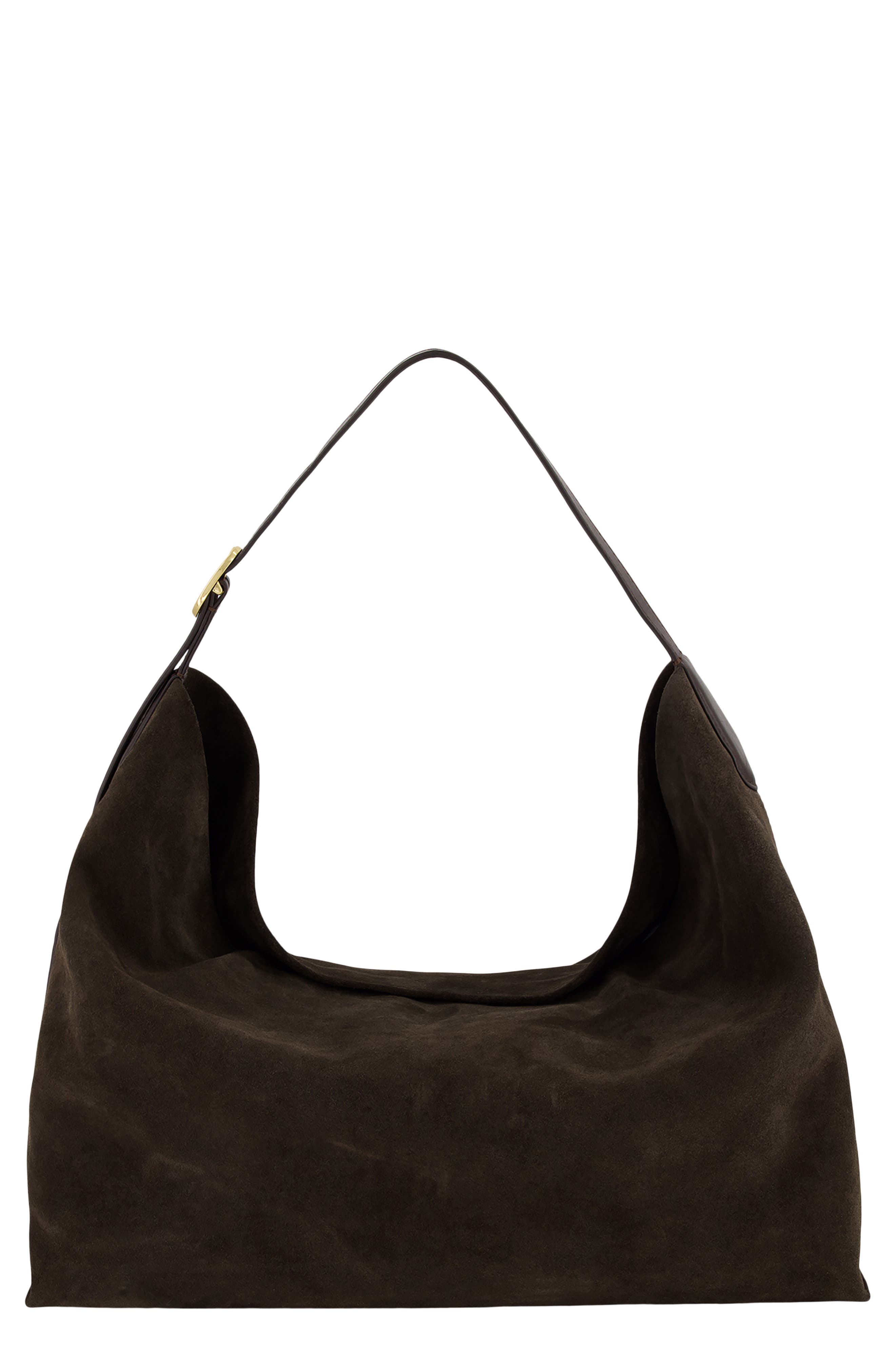 Vince Medium Vivian Suede Hobo Bag, Main, color, Cacao