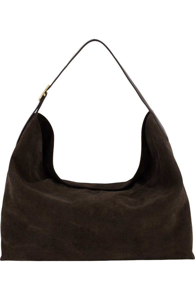 Vince Medium Vivian Suede Hobo Bag, Main, color, Cacao