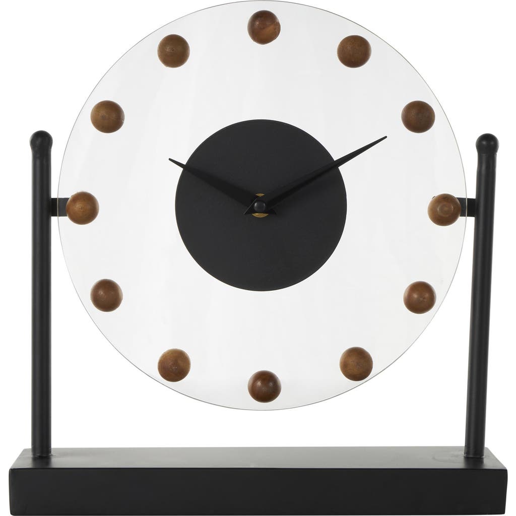 Vivian Lune Home Modern Black Metal Clock In Black