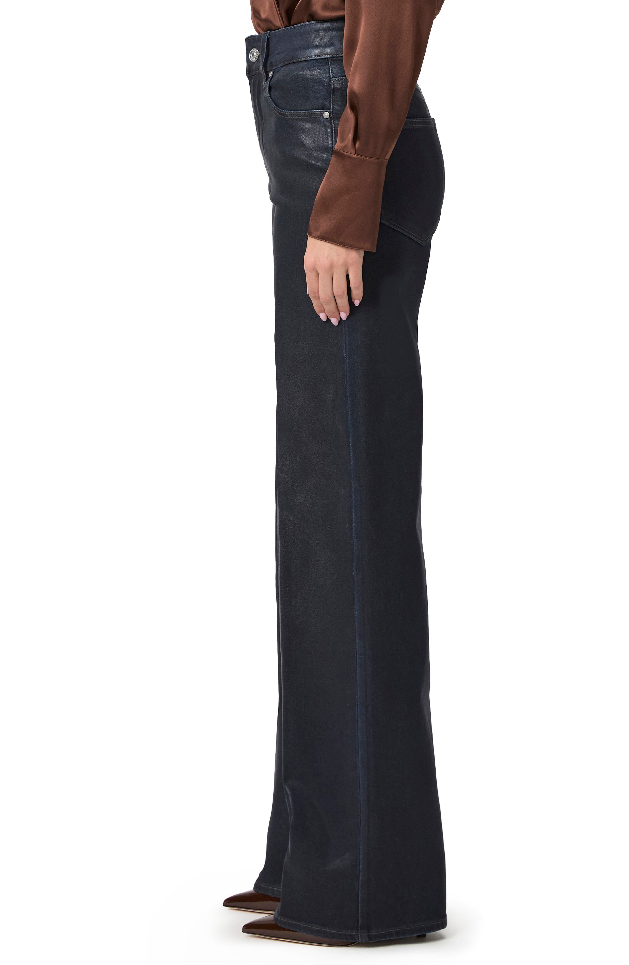 Sasha Coated High Waist Wide Leg Jeans