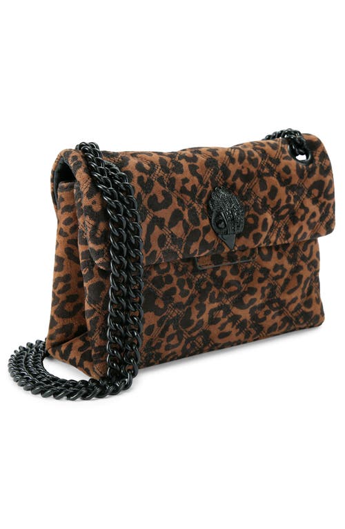 Kurt Geiger Womens Dk.brn Com Mini Kensington Kurt Leopard Suede Cross-body Bag In Brown