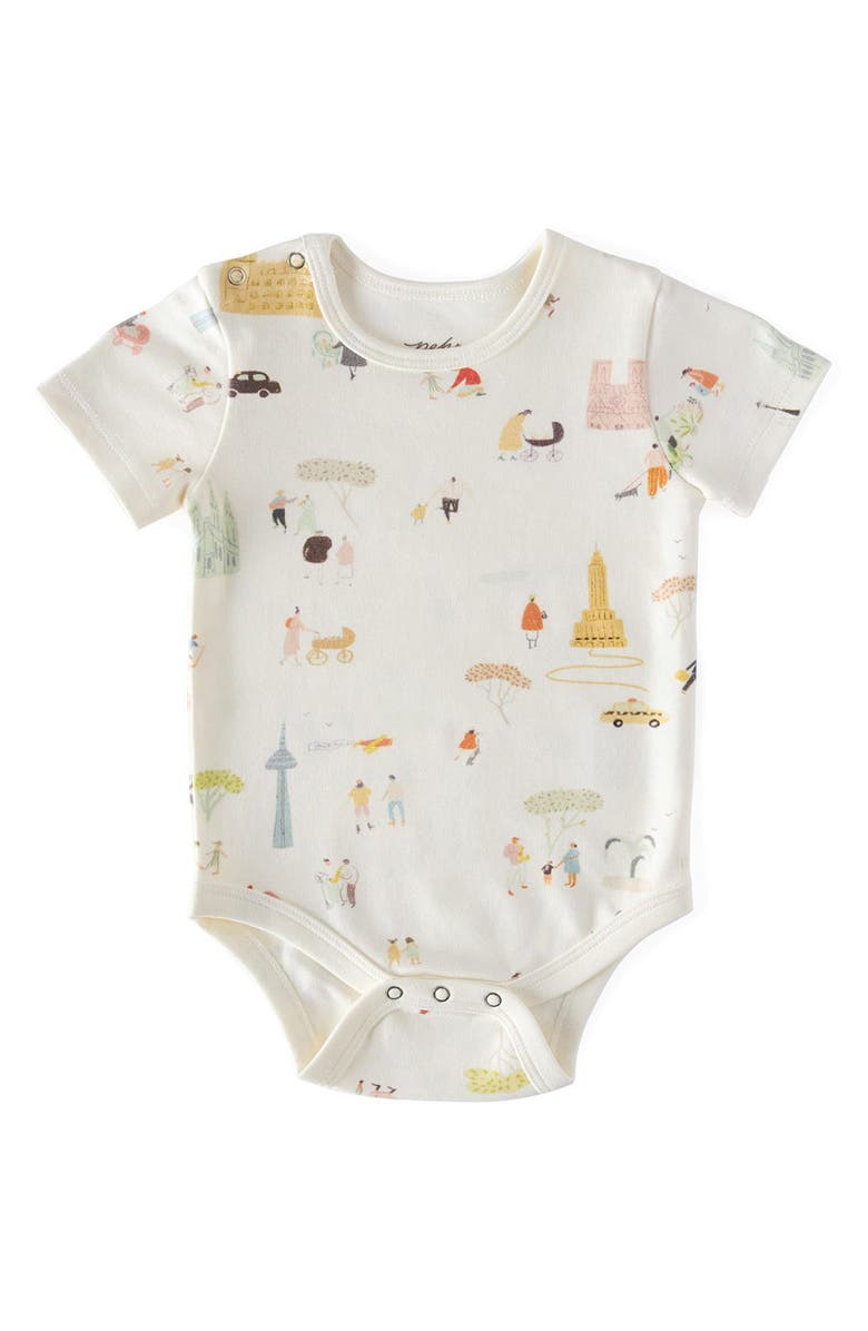 Pehr Explore the World Organic Cotton Bodysuit, Main, color, 