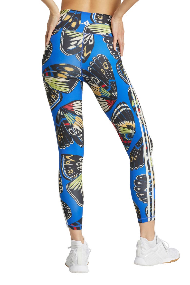 x FARM Rio Print 3-Stripes Leggings, Alternate, color, BLACK/HIRB