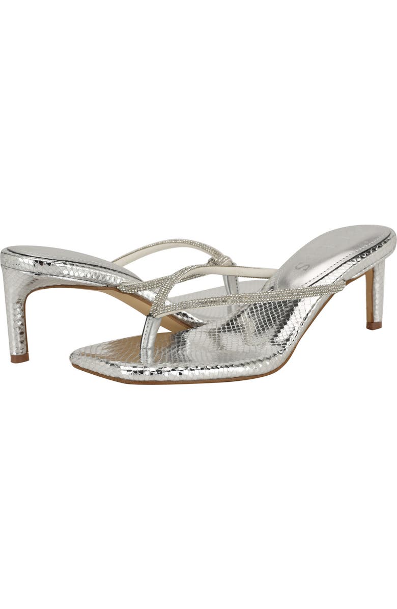 GUESS Crystal Embellished Sandal, Alternate, color, Silver
