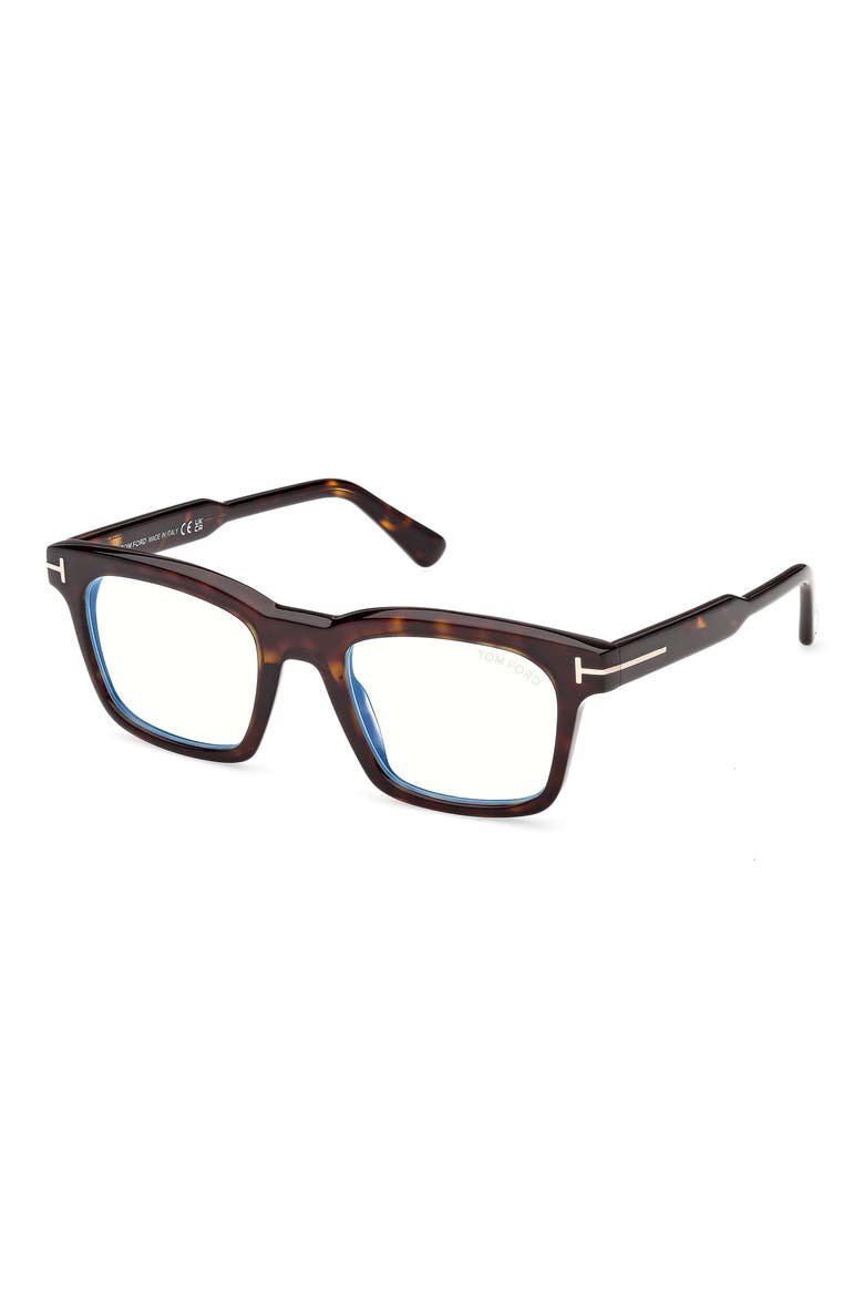 51mm Square Optical Glasses, Alternate, color, SHINY CLASSIC DARK HAVANA