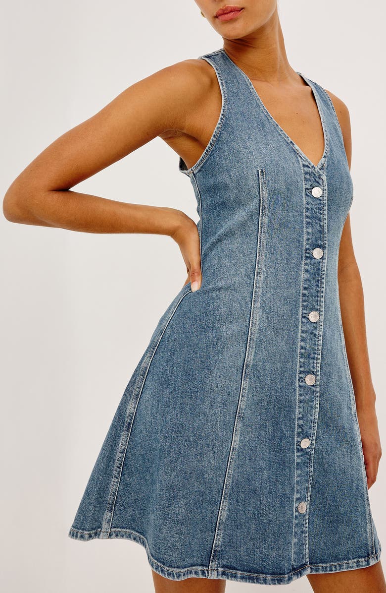 Rails Anaheim Sleeveless Fit & Flare Denim Minidress, Alternate, color, Heritage Blue