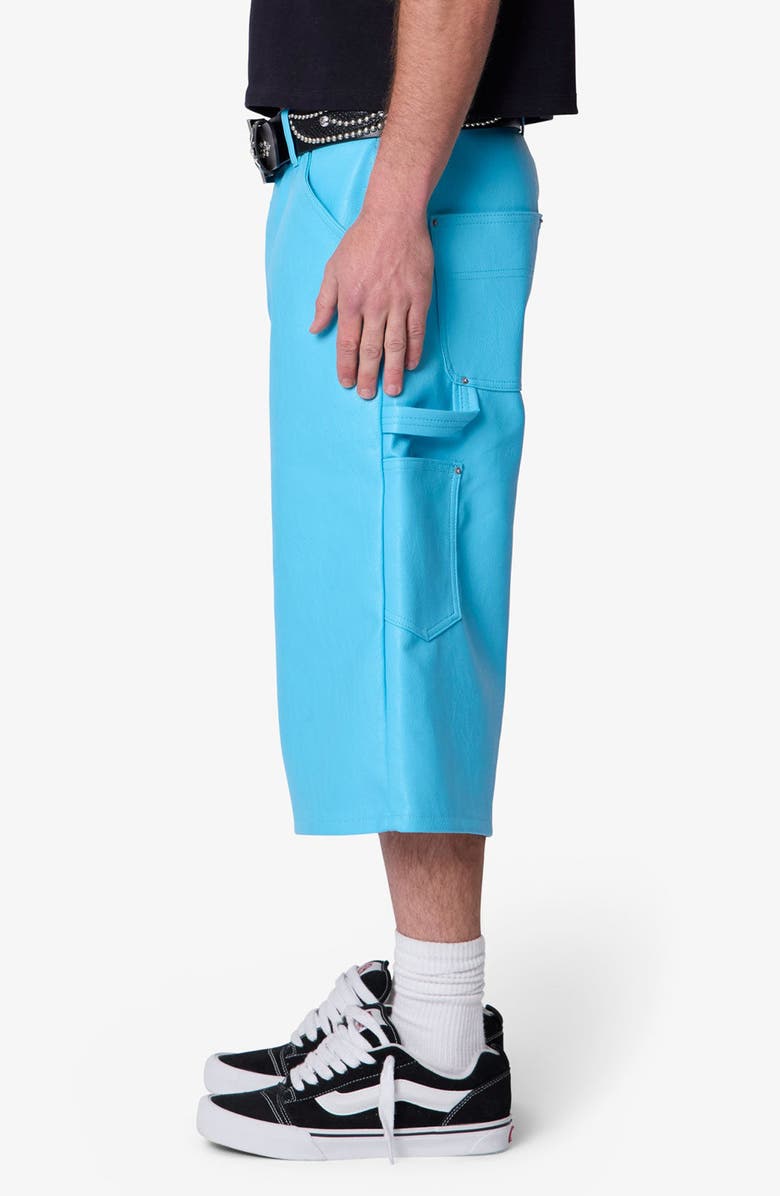 mnml Ultra Baggy Faux Leather Work Shorts, Alternate, color,