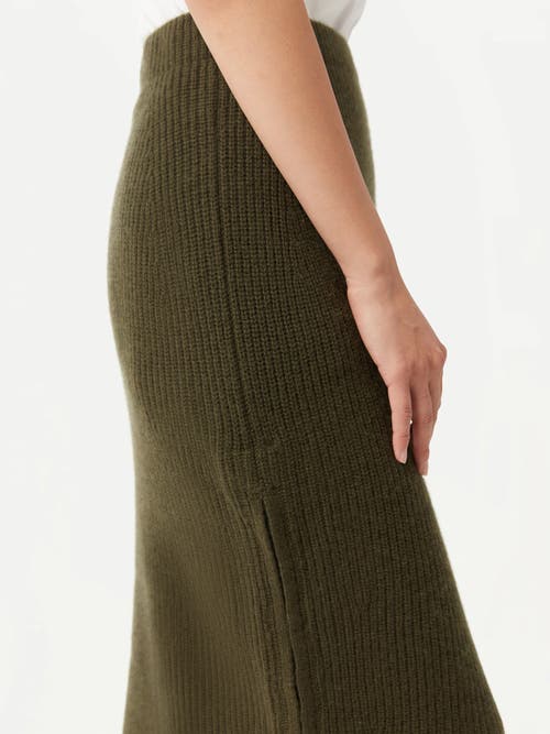 Gobi Mongolian Cashmere Cashmere Skirt With Zip In Green