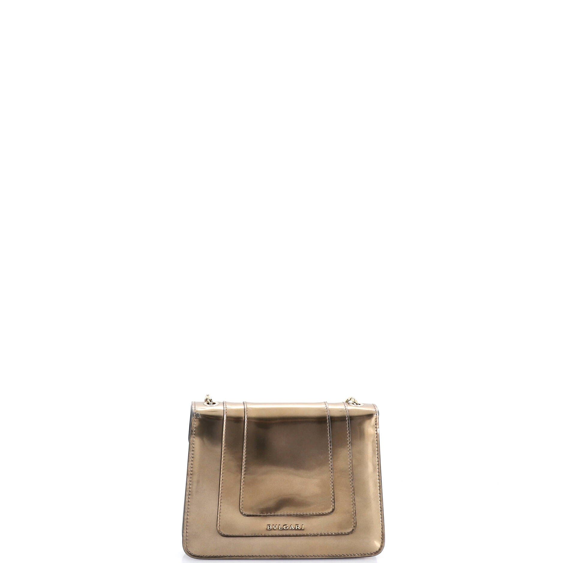 Serpenti Forever Square Shoulder Bag Metallic Leather Small, Alternate, color, Metallic Gold
