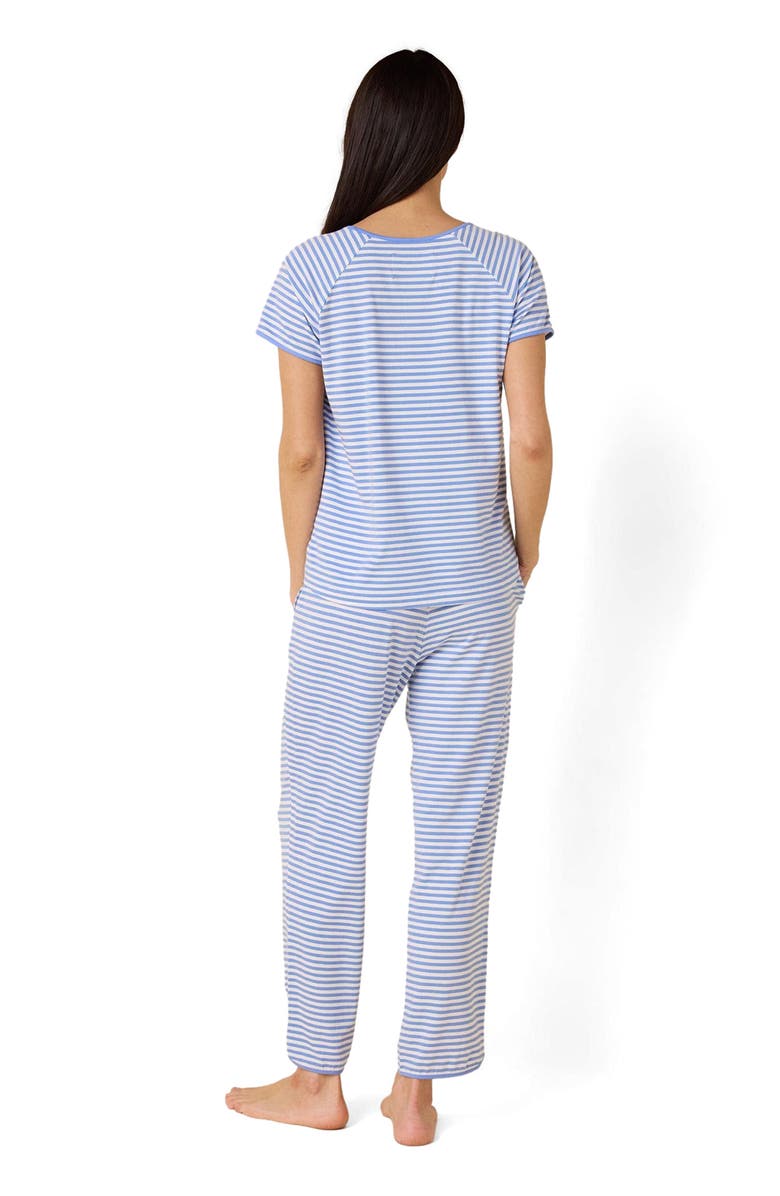 The Cat's Pajamas Pima Knit Short Sleeved Simple Set, Alternate, color, Essential Stripe Provence