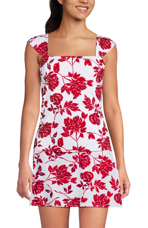 Womens Square Neck Underwire Square Back Tankini Swimsuit Top