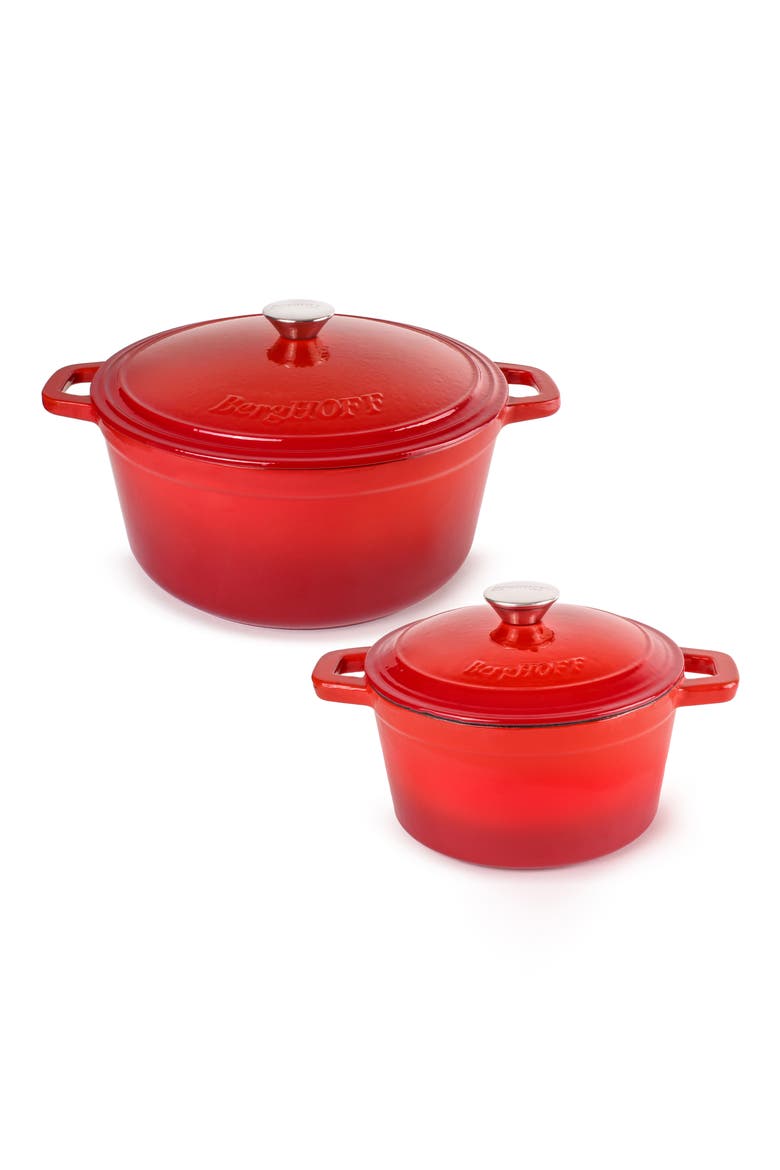 3-Quart and 7-Quart Dutch Oven Set, Main, color, RED