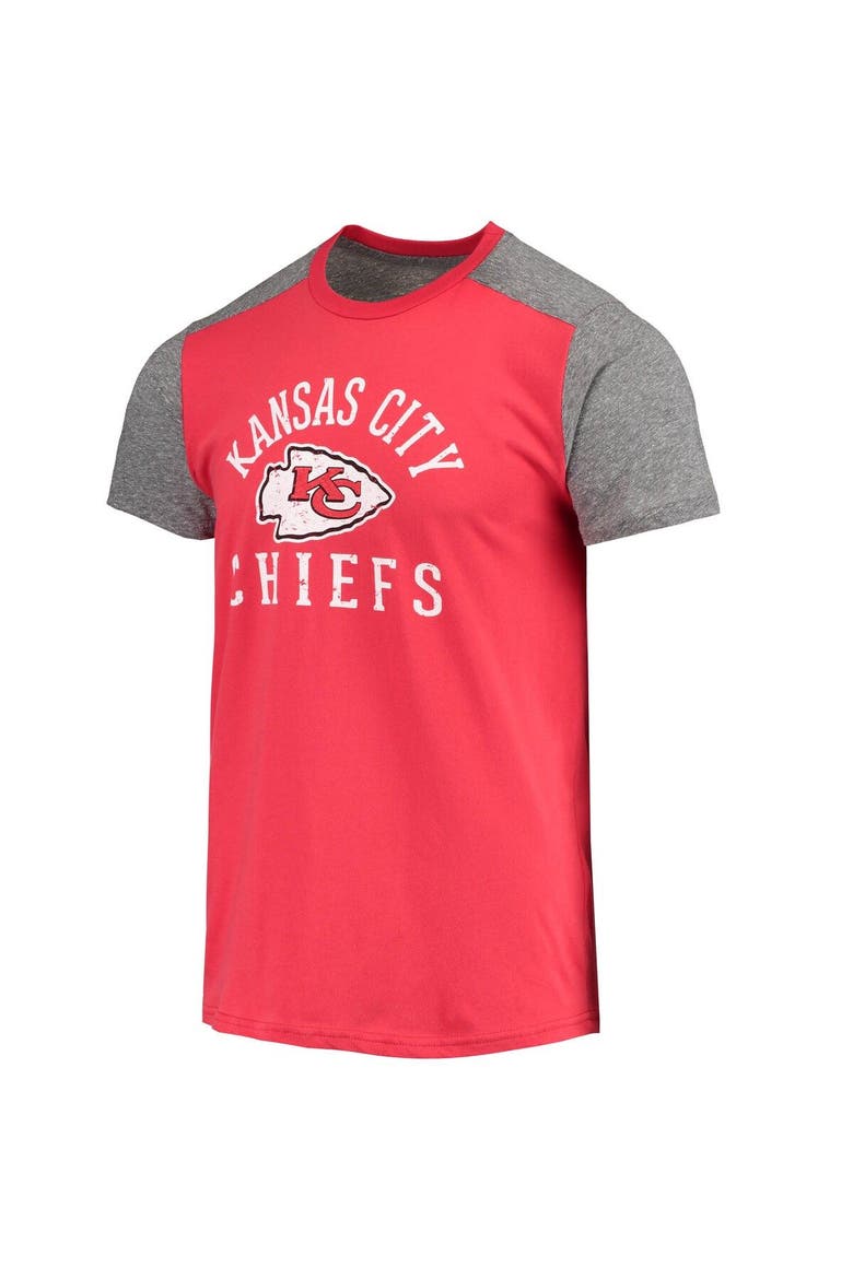 Men's Majestic Threads Red/Gray Kansas City Chiefs Field Goal Slub T-Shirt, Alternate, color, Red