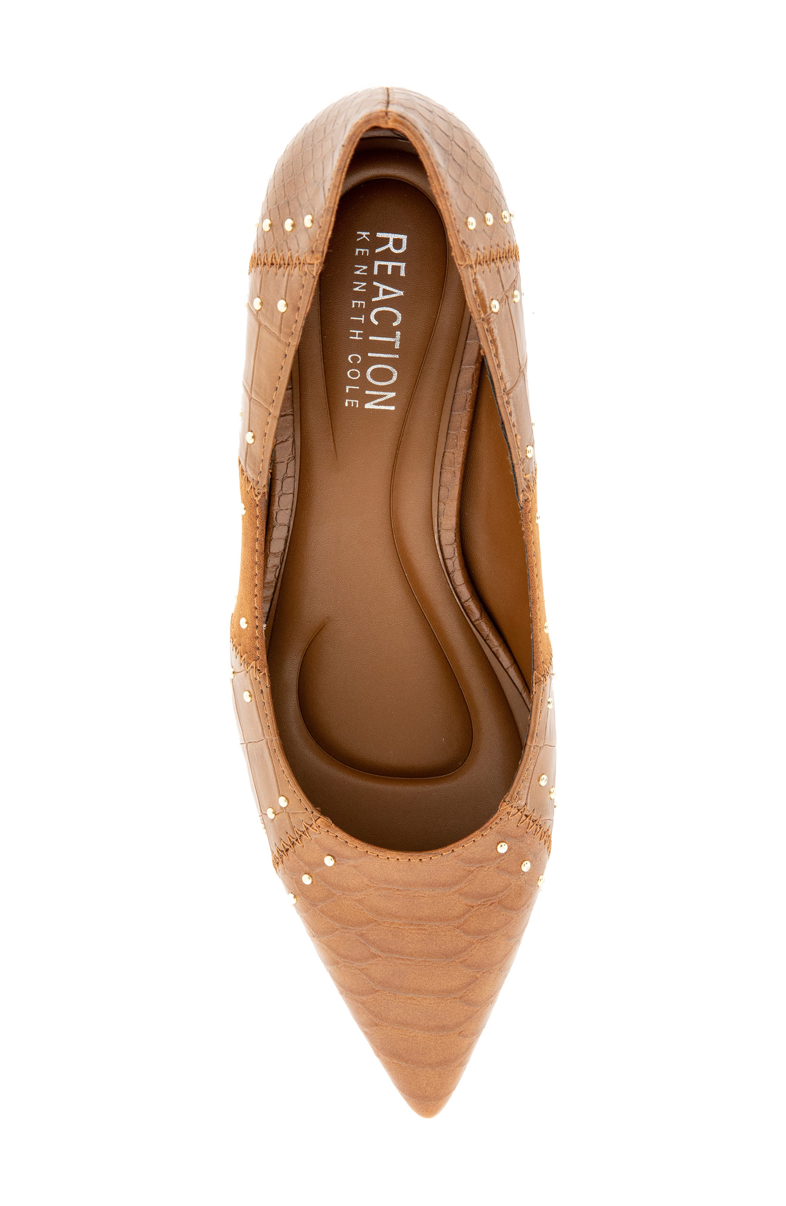 Mandy Croc Embossed Faux Leather Pump, Alternate, color, CARAMEL CROCO
