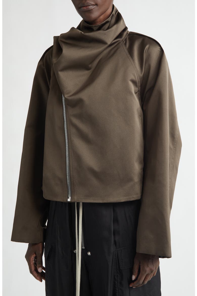 Scarf Flight Jacket, Alternate, color, DARK DUST