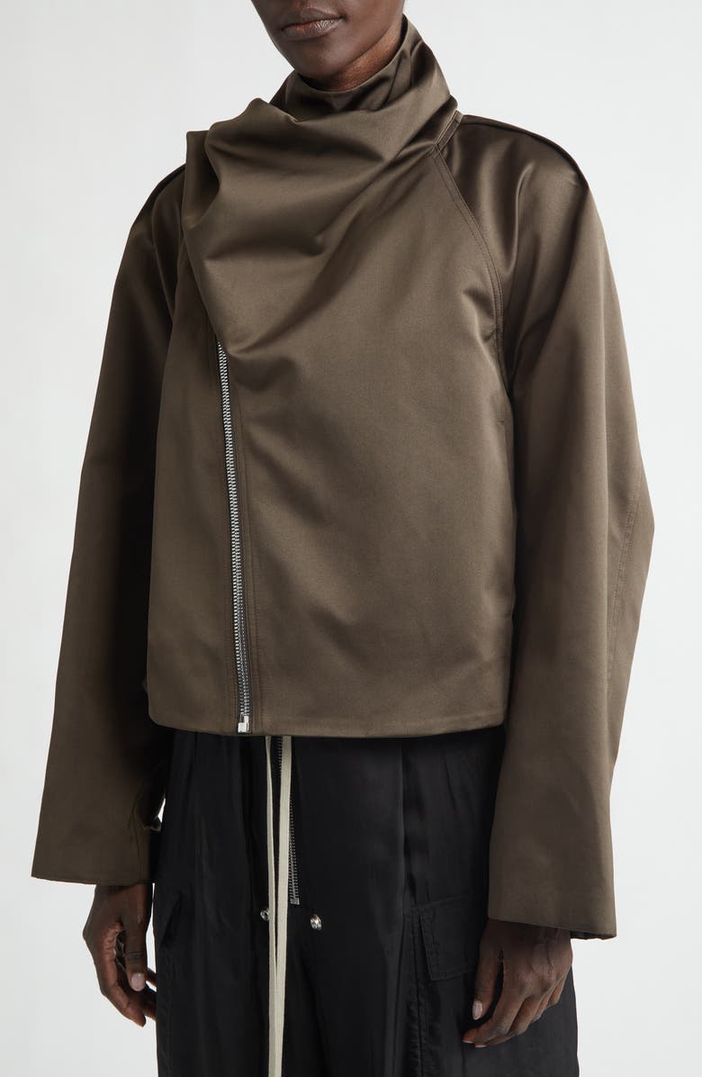 Rick Owens Scarf Flight Jacket, Alternate, color, Dark Dust