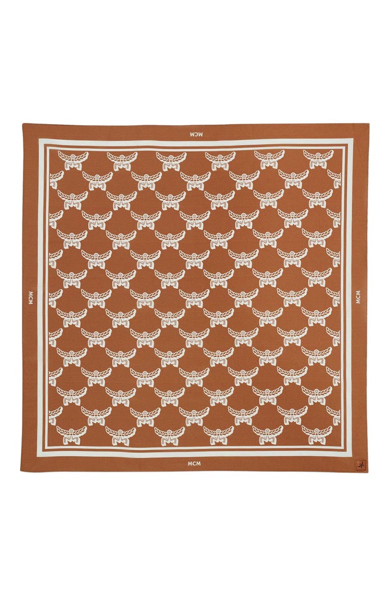 MCM Lauretos Monogram Bandana Scarf, Main, color,