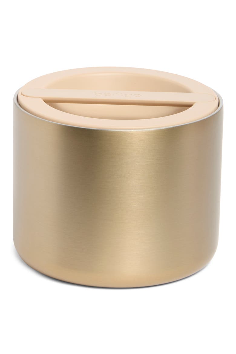 Double-Walled Stainless Steel Insulated Food Container, Main, color, GOLD