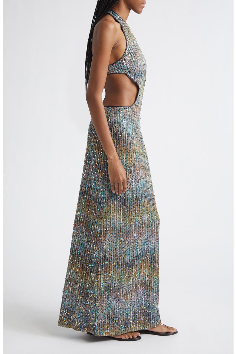 Metallic Cutout Dress, Alternate, color, MULTI BROWN BLUE WHITE